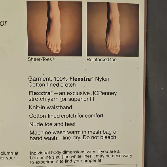 NWT Vintage JCPenney Reinforced Pantyhose in Nude - Picture 4 of 6